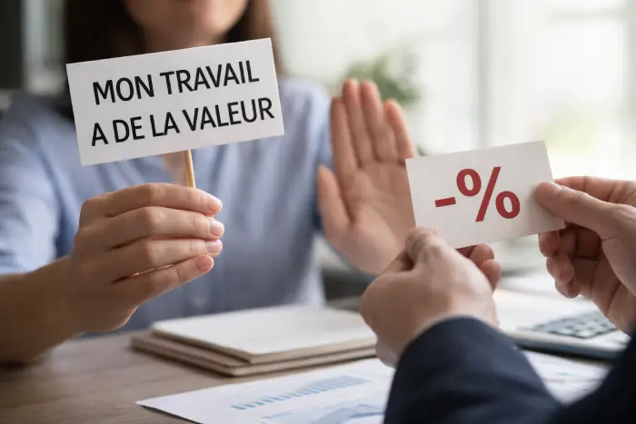 illustration d'une solopreneuse qui travaille la valeur de sa proposition